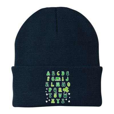 St Patricks Day ABC Alphabet Saint Pattys Paddys Teacher Knit Cap Winter Beanie