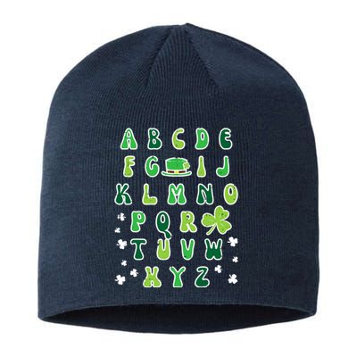 St Patricks Day ABC Alphabet Saint Pattys Paddys Teacher Sustainable Beanie