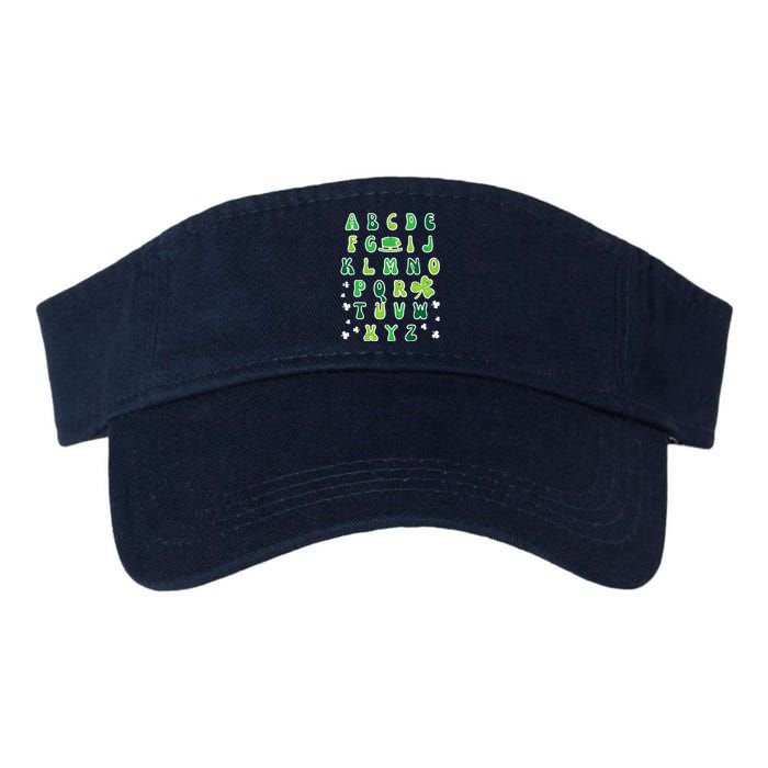 St Patricks Day ABC Alphabet Saint Pattys Paddys Teacher Valucap Bio-Washed Visor