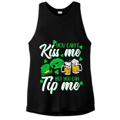 St Patrick's Day Lucky Shamrock Waitress Bartender Waiter Gift Ladies PosiCharge Tri-Blend Wicking Tank