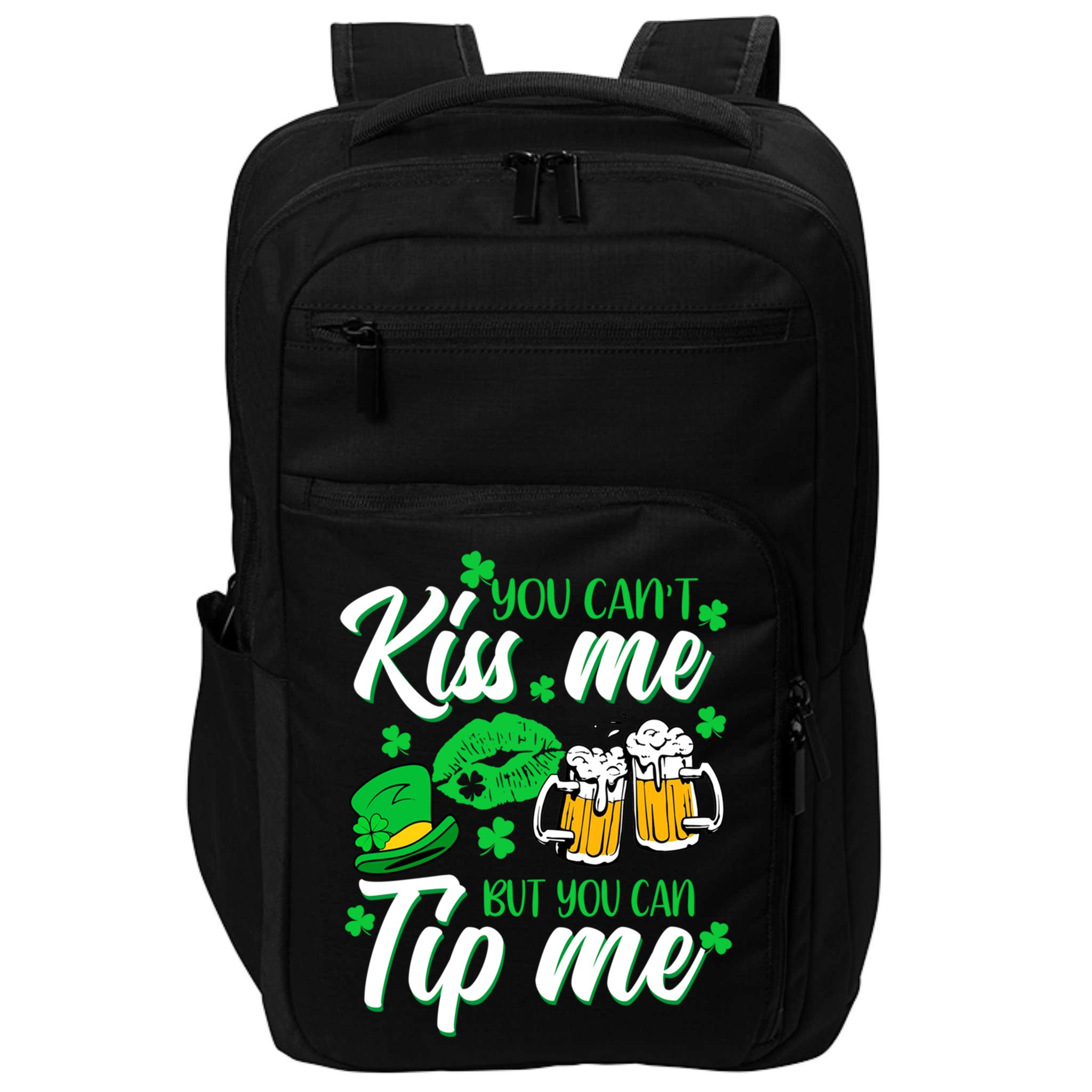 St Patrick's Day Lucky Shamrock Waitress Bartender Waiter Gift Impact Tech Backpack