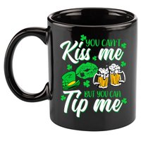 St Patrick's Day Lucky Shamrock Waitress Bartender Waiter Gift 11oz C Handle Ceramic Mug