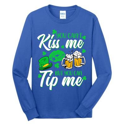 St Patrick's Day Lucky Shamrock Waitress Bartender Waiter Gift Tall Long Sleeve T-Shirt