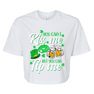 St Patrick's Day Lucky Shamrock Waitress Bartender Waiter Gift Bella+Canvas Jersey Crop Tee