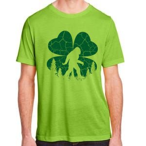 St Patricks Day Bigfoot Sasquatch Irish Clover Adult ChromaSoft Performance T-Shirt