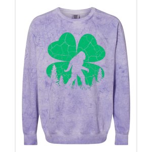 St Patricks Day Bigfoot Sasquatch Irish Clover Colorblast Crewneck Sweatshirt