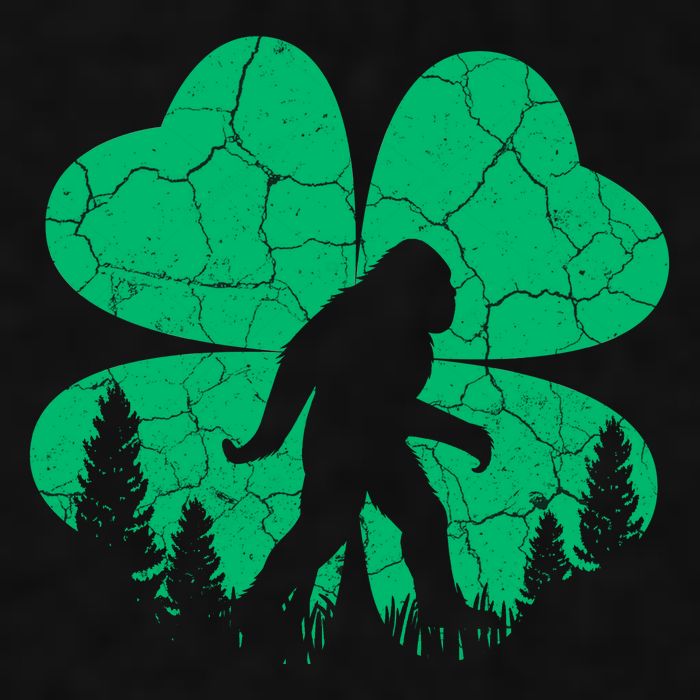 St Patricks Day Bigfoot Sasquatch Irish Clover Ladies PosiCharge Tri-Blend Wicking Tank