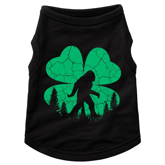 St Patricks Day Bigfoot Sasquatch Irish Clover Doggie Tank