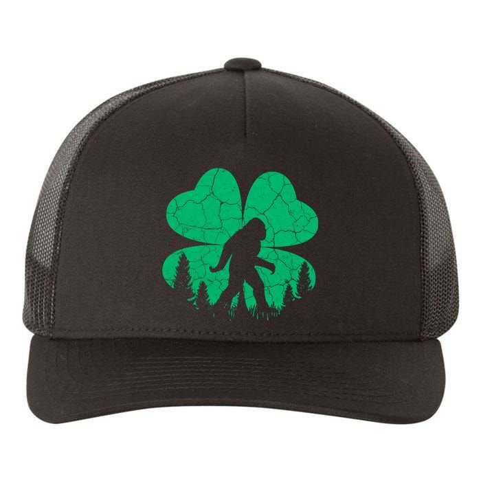 St Patricks Day Bigfoot Sasquatch Irish Clover Yupoong Adult 5-Panel Trucker Hat