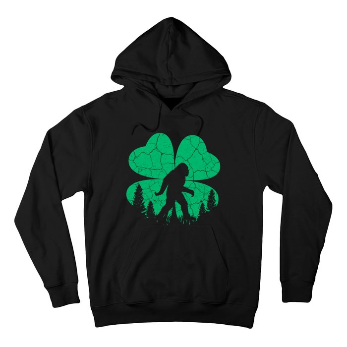 St Patricks Day Bigfoot Sasquatch Irish Clover Hoodie