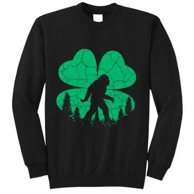 St Patricks Day Bigfoot Sasquatch Irish Clover Sweatshirt