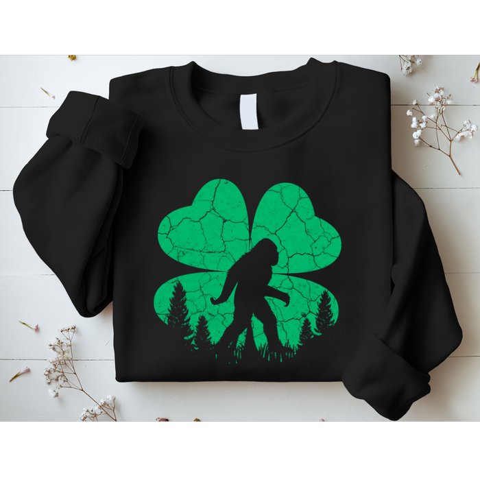 St Patricks Day Bigfoot Sasquatch Irish Clover Sweatshirt
