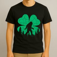 St Patricks Day Bigfoot Sasquatch Irish Clover T-Shirt
