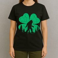St Patricks Day Bigfoot Sasquatch Irish Clover T-Shirt