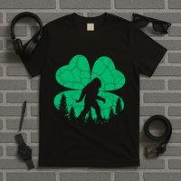 St Patricks Day Bigfoot Sasquatch Irish Clover T-Shirt