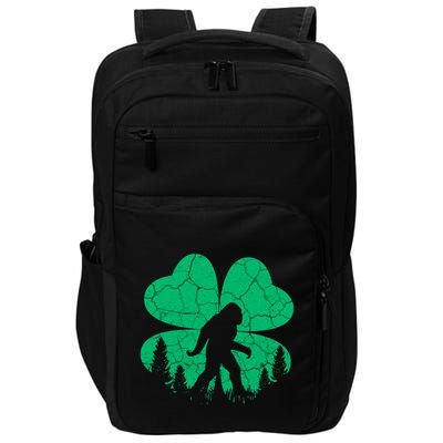 St Patricks Day Bigfoot Sasquatch Irish Clover Impact Tech Backpack
