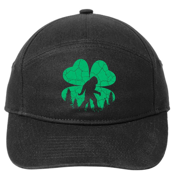 St Patricks Day Bigfoot Sasquatch Irish Clover 7-Panel Snapback Hat