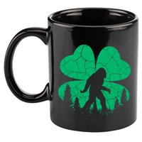 St Patricks Day Bigfoot Sasquatch Irish Clover 11oz C Handle Ceramic Mug