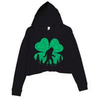 St Patricks Day Bigfoot Sasquatch Irish Clover Crop Fleece Hoodie