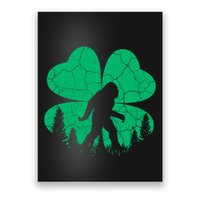 St Patricks Day Bigfoot Sasquatch Irish Clover Poster