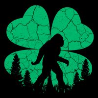 St Patricks Day Bigfoot Sasquatch Irish Clover Poster