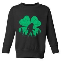 St Patricks Day Bigfoot Sasquatch Irish Clover Toddler Sweatshirt
