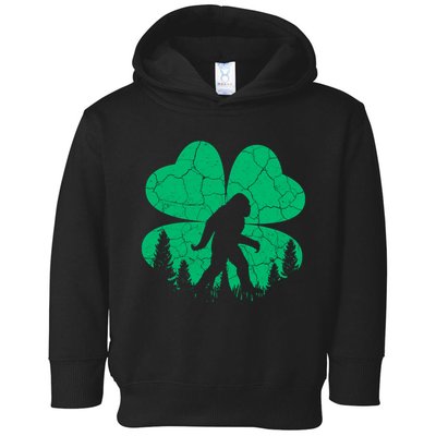 St Patricks Day Bigfoot Sasquatch Irish Clover Toddler Hoodie