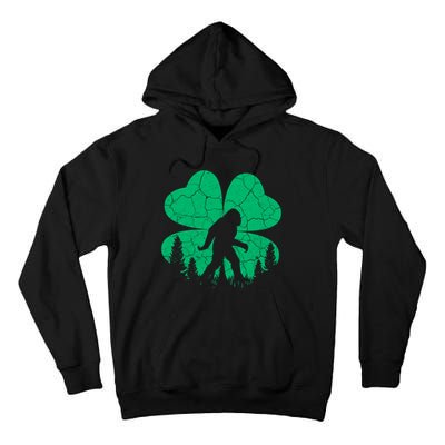 St Patricks Day Bigfoot Sasquatch Irish Clover Tall Hoodie
