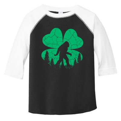 St Patricks Day Bigfoot Sasquatch Irish Clover Toddler Fine Jersey T-Shirt