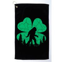 St Patricks Day Bigfoot Sasquatch Irish Clover Golf Towel