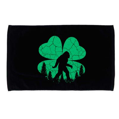 St Patricks Day Bigfoot Sasquatch Irish Clover Microfiber Hand Towel