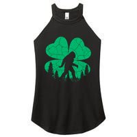 St Patricks Day Bigfoot Sasquatch Irish Clover Women's Perfect Tri Rocker Tank