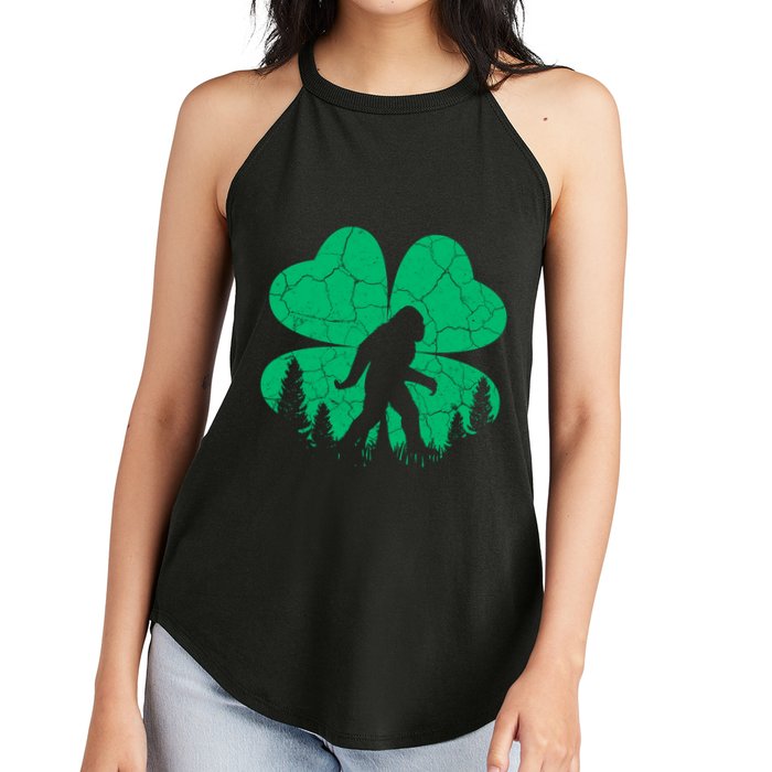 St Patricks Day Bigfoot Sasquatch Irish Clover Women's Perfect Tri Rocker Tank