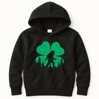 St Patricks Day Bigfoot Sasquatch Irish Clover Kids Hoodie