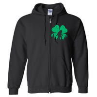 St Patricks Day Bigfoot Sasquatch Irish Clover Full Zip Hoodie