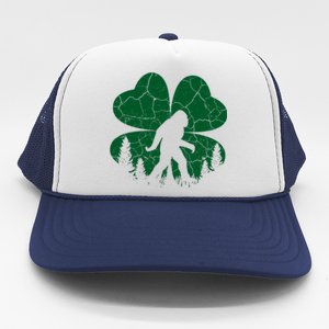 St Patricks Day Bigfoot Sasquatch Irish Clover Trucker Hat