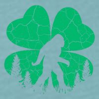 St Patricks Day Bigfoot Sasquatch Irish Clover Sueded Cloud Jersey T-Shirt