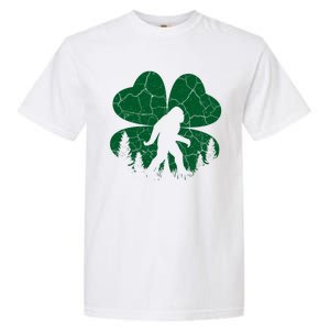 St Patricks Day Bigfoot Sasquatch Irish Clover Garment-Dyed Heavyweight T-Shirt