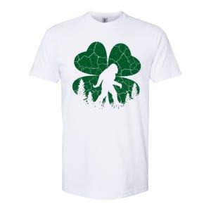 St Patricks Day Bigfoot Sasquatch Irish Clover Softstyle CVC T-Shirt