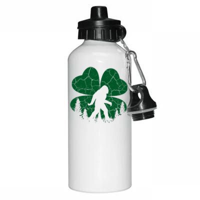 St Patricks Day Bigfoot Sasquatch Irish Clover Aluminum Water Bottle