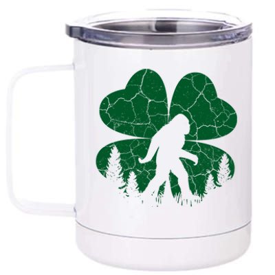 St Patricks Day Bigfoot Sasquatch Irish Clover 12 oz Stainless Steel Tumbler Cup