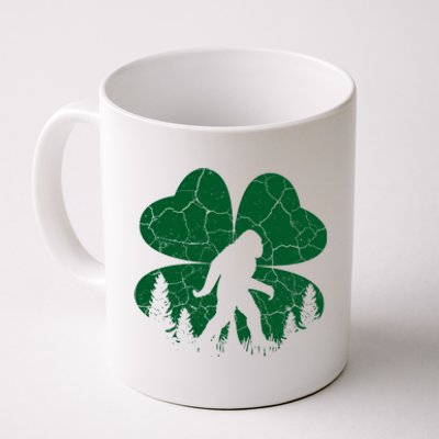 St Patricks Day Bigfoot Sasquatch Irish Clover Coffee Mug