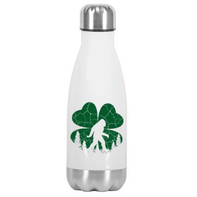 St Patricks Day Bigfoot Sasquatch Irish Clover Stainless Steel Insulated Water Bottle