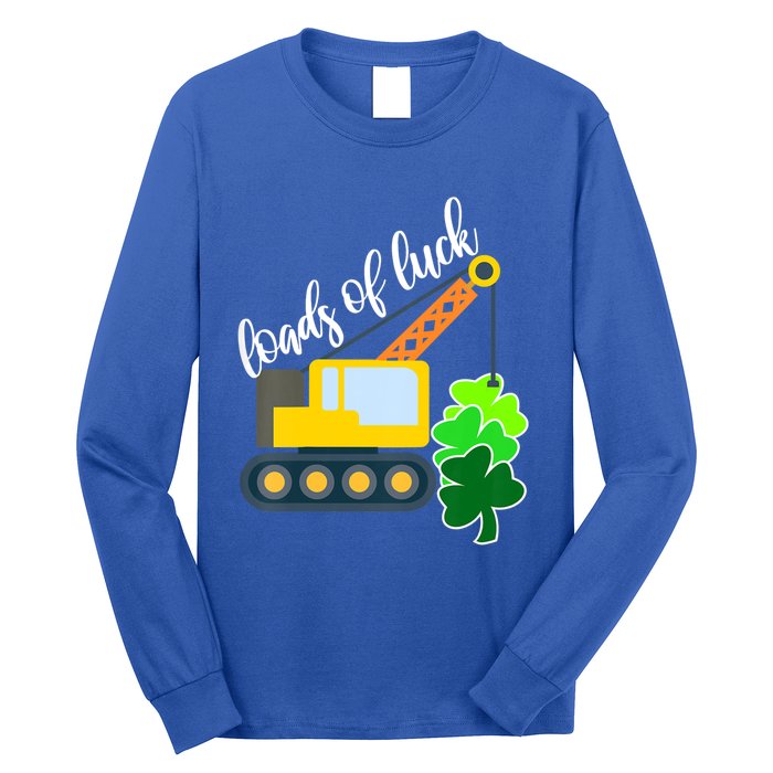 Saint Patricks Day Truck Funny Loads Of Luck Shamrock Gift Long Sleeve Shirt