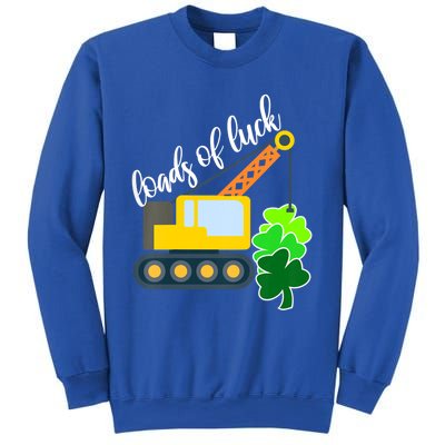 Saint Patricks Day Truck Funny Loads Of Luck Shamrock Gift Sweatshirt