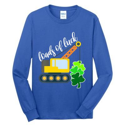 Saint Patricks Day Truck Funny Loads Of Luck Shamrock Gift Tall Long Sleeve T-Shirt