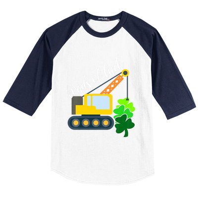 Saint Patricks Day Truck Funny Loads Of Luck Shamrock Gift Baseball Sleeve Shirt