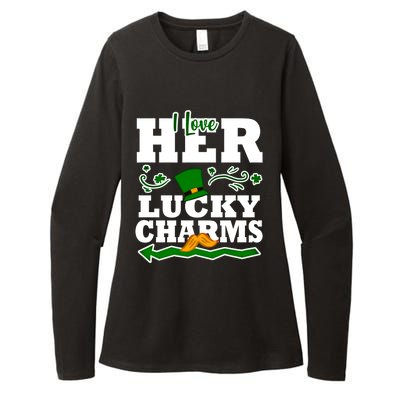 St Patricks Day Couples Love Her Lucky Funny Husband Gift Womens CVC Long Sleeve Shirt