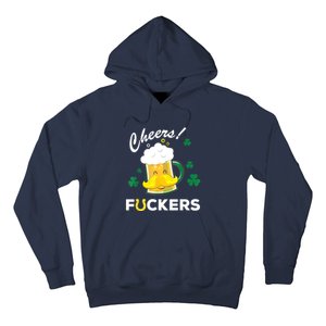 St Patricks Day Funny Cheers Fuckers Bang Beer Irish 4leaf Gift Hoodie