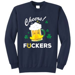 St Patricks Day Funny Cheers Fuckers Bang Beer Irish 4leaf Gift Sweatshirt